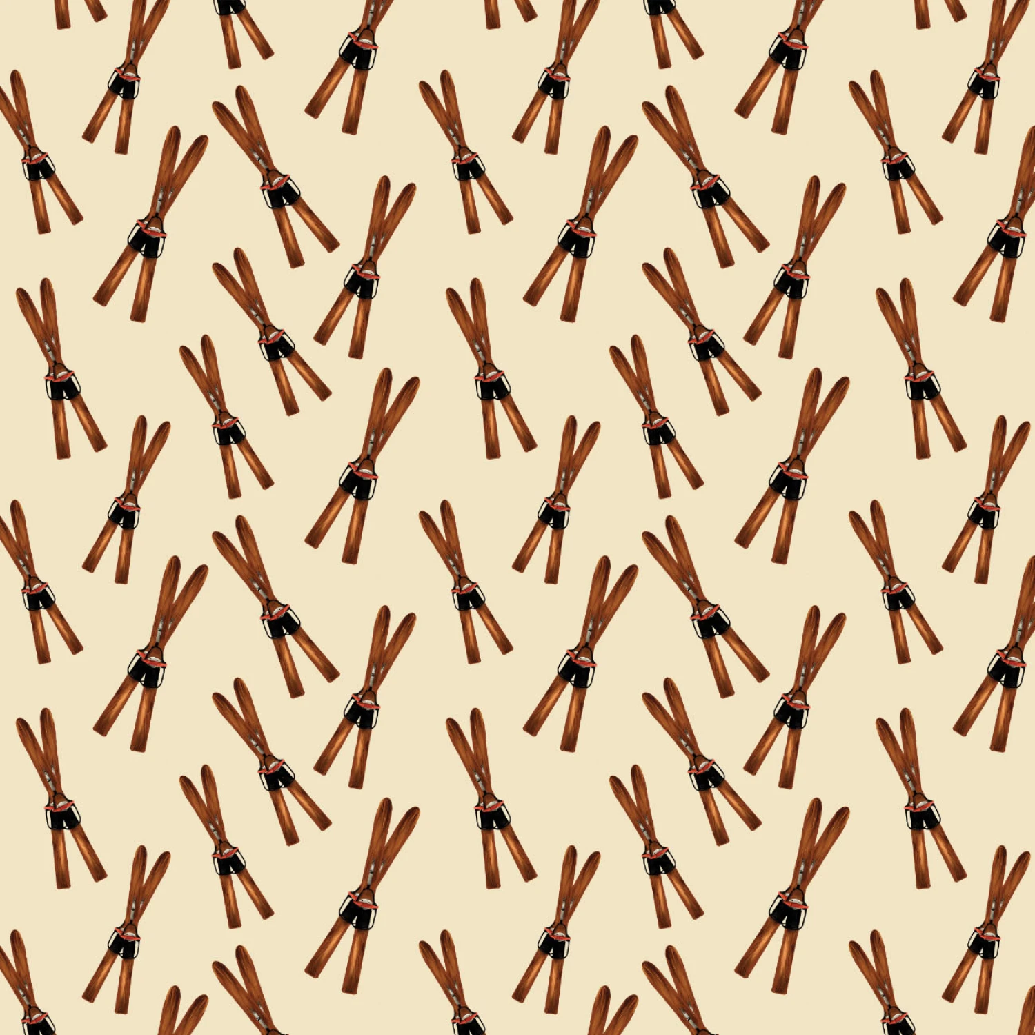 Après Ski Vintage Skis - Cream