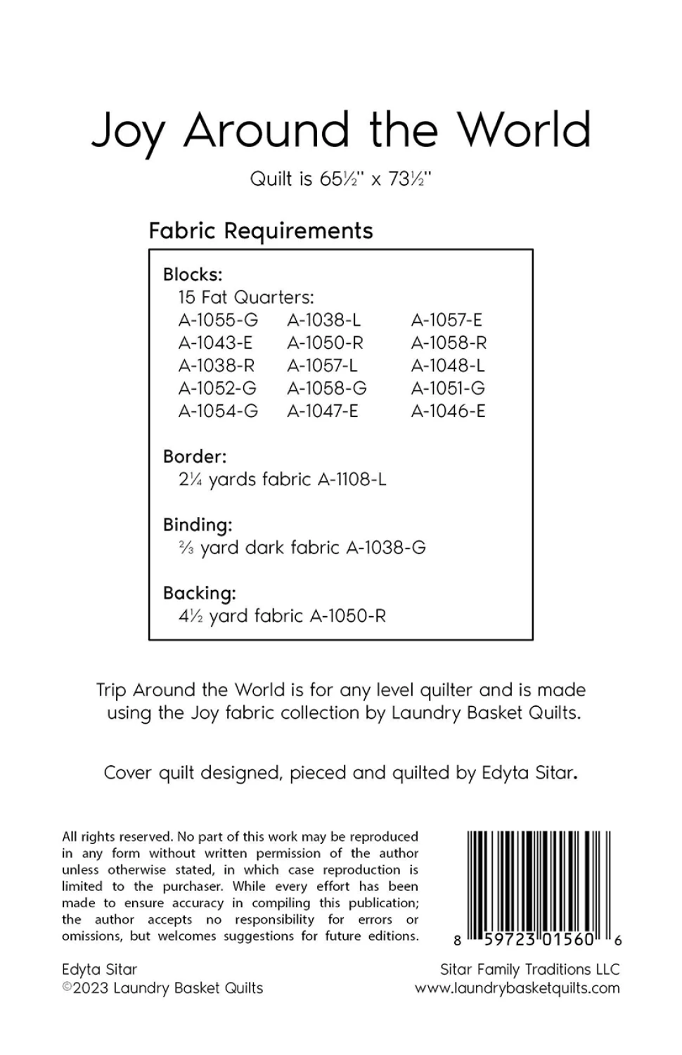 Joy Around the World Quilt Pattern