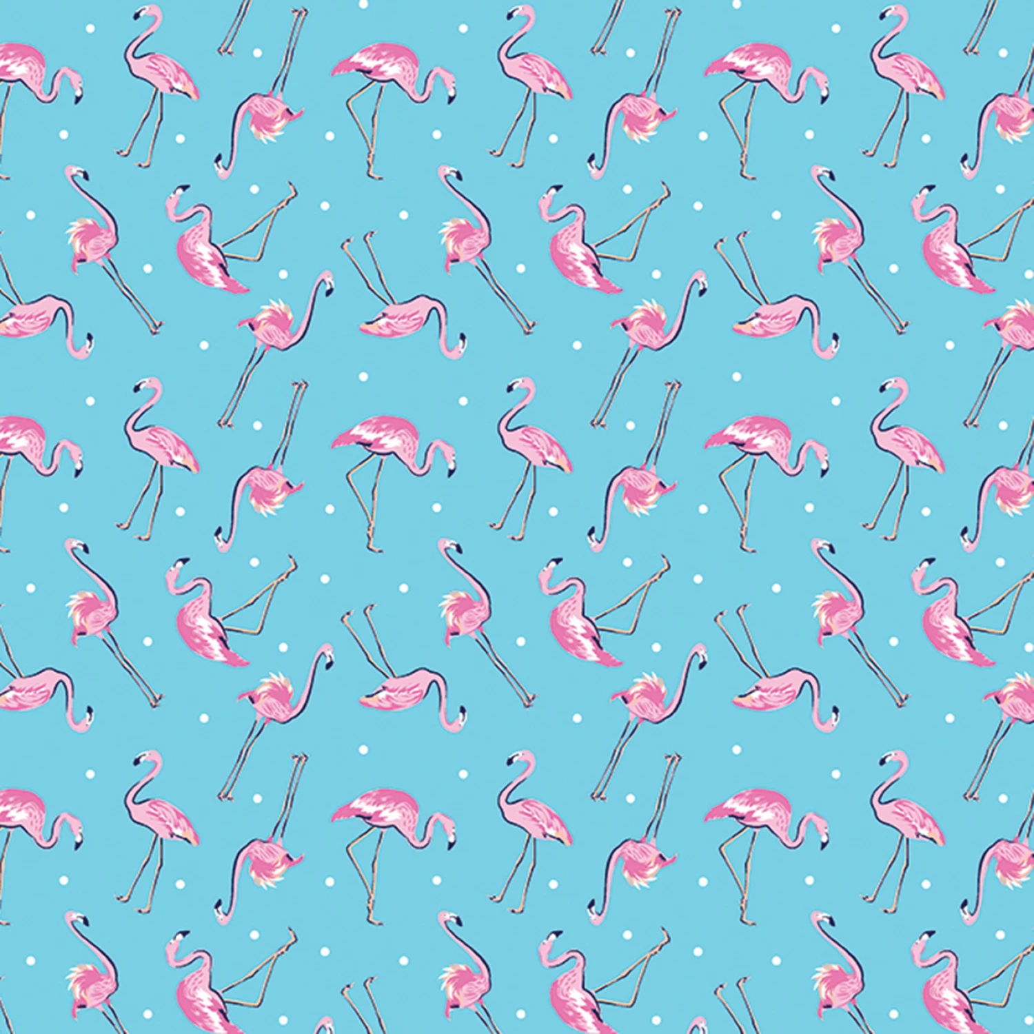 Tropical Splash Pink Flamingo Friends - Light Blue