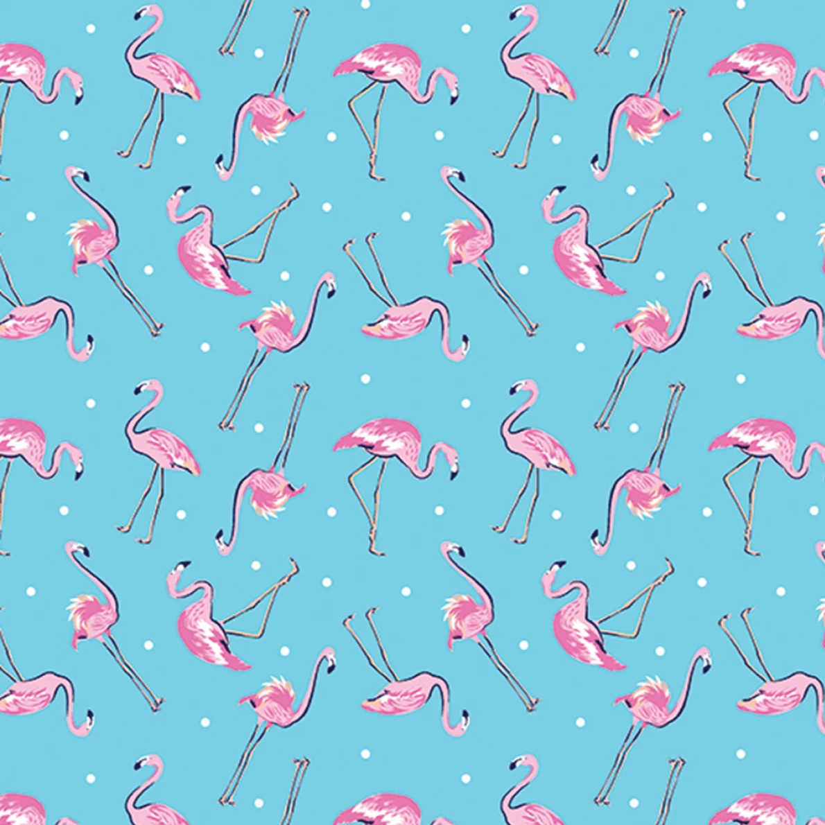 Tropical Splash Pink Flamingo Friends - Light Blue