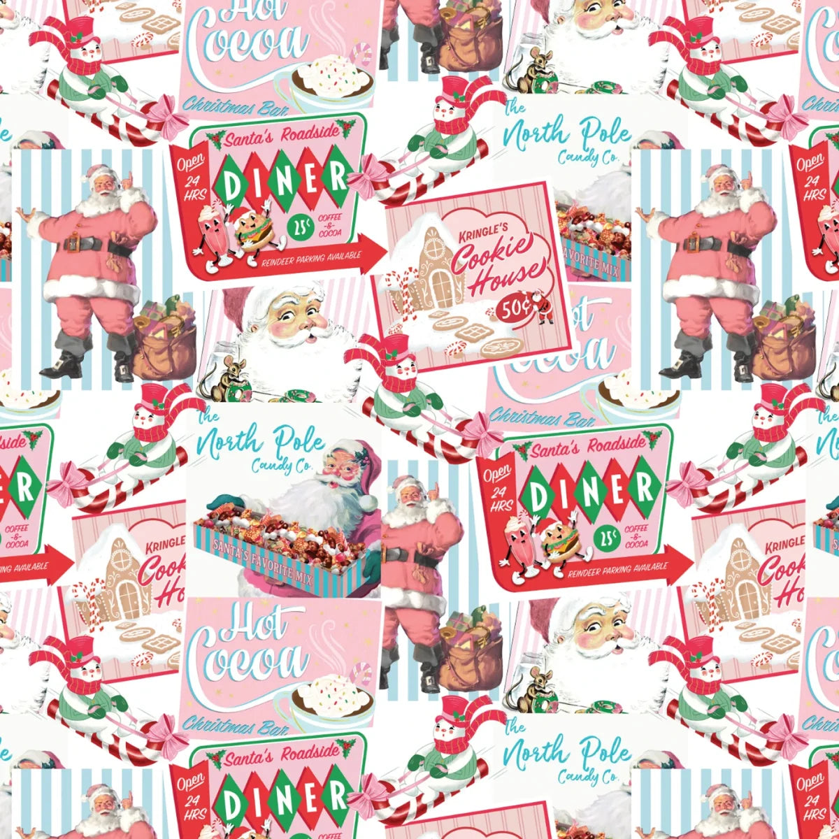Letters to Santa - Santa's Diner Fat Quarter