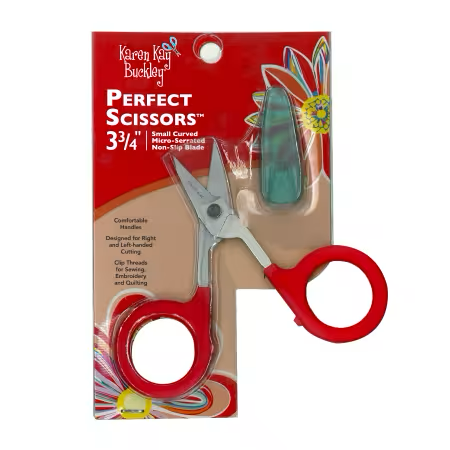 Perfect Scissors Red 3-3/4in Small curved Micro-Serrated Non-slip Blade