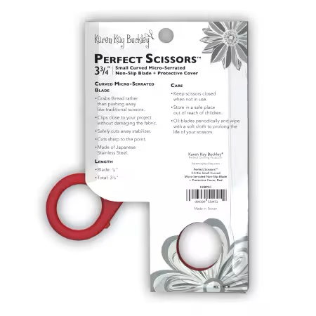 Perfect Scissors Red 3-3/4in Small curved Micro-Serrated Non-slip Blade