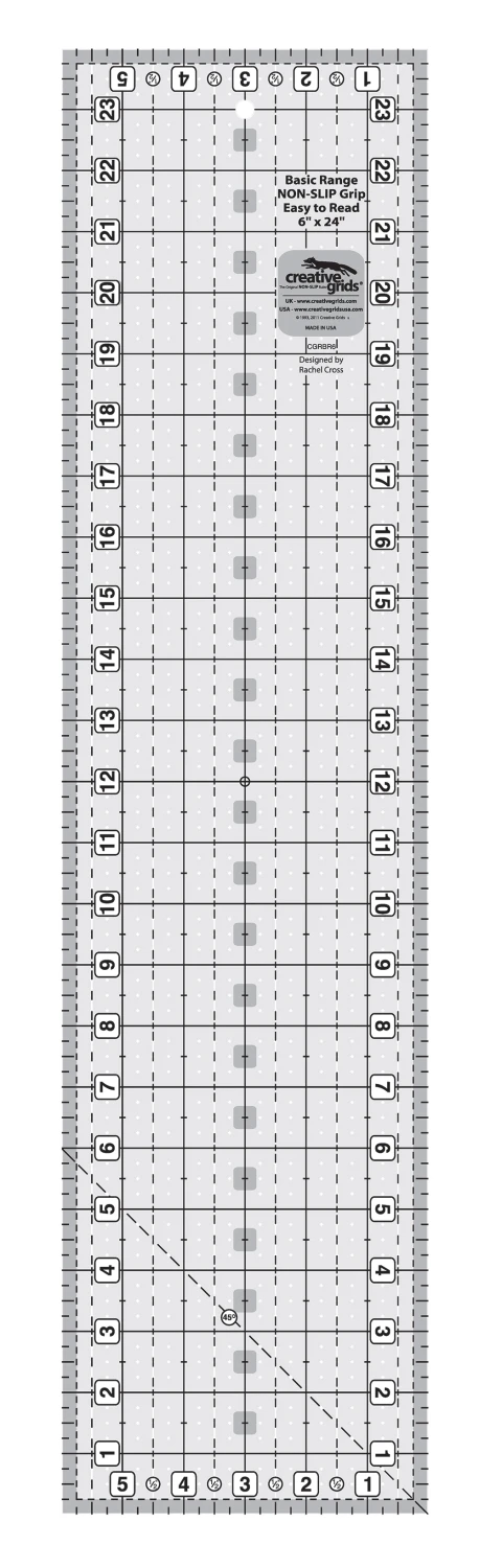 Creative Grids Quilt Ruler Basic Range 6in x 24in Rectangle