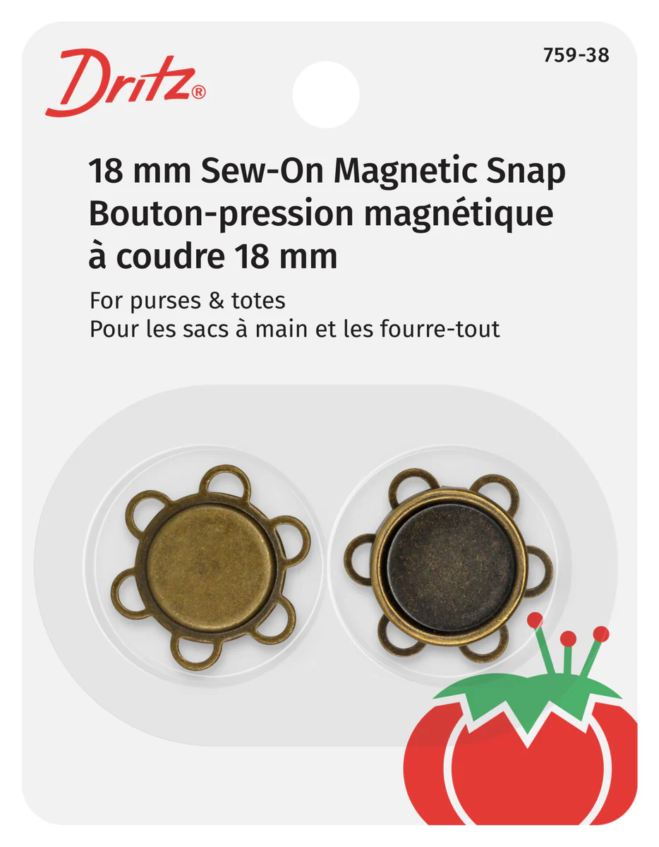 Sew-on Magnetic Snap Brass - 18mm