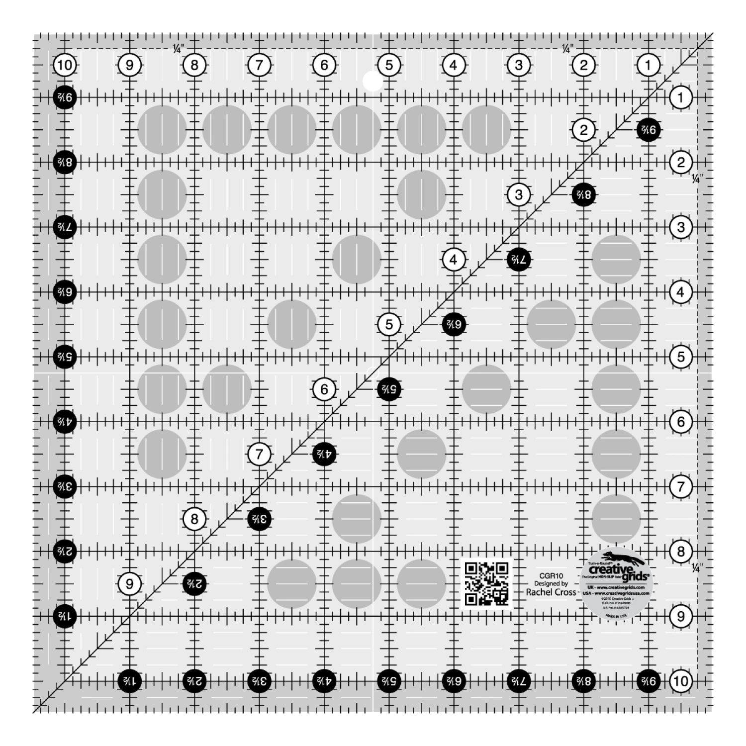 Creative Grids Ruler 10 1/2" x 10 1/2" Square