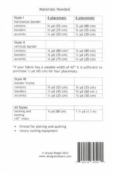 As You Like It Placemats