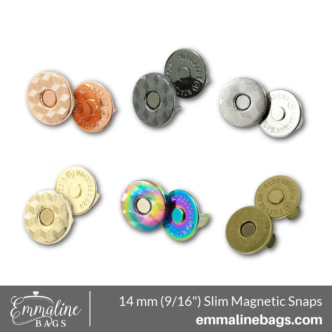Magnetic Snap Closures: 9/16" (14 mm) SLIM (2 Pack)