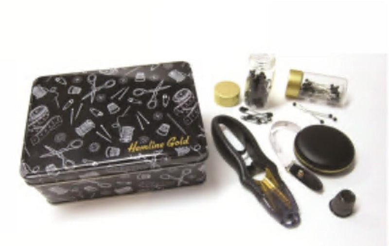 Hemline Gold Tin Box Sewing Kit