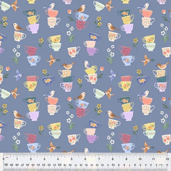Cats in the Garden Tea Time Birdies Cornflower