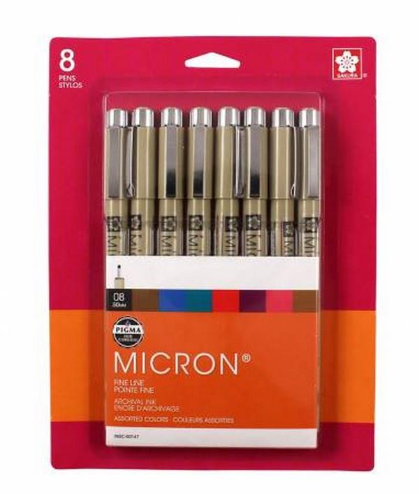 Sakura Pigma Micron 08 Pen Set Assorted Colours 8 pack