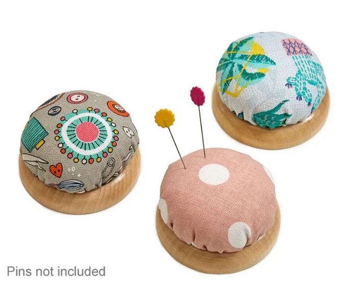 Pin Cushion with Wooden Base