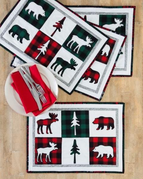 GO! Northwoods Holiday Placemats Pattern available at The Quilt Store