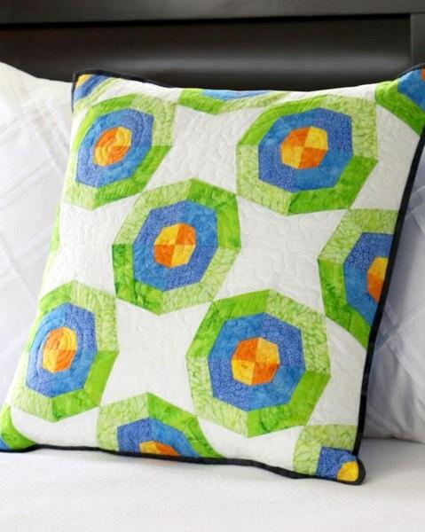 GO! Spider Web Rings Pillow Finished by Accuquilt available in Canada at The Quilt Store