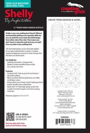 Creativ Grids Machine Quilting - Shelly Ruler available at The Quilt Store in Canada