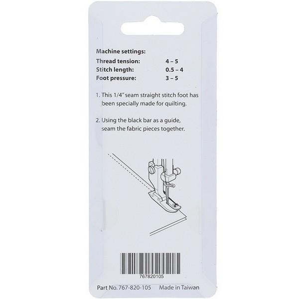 Janome 1/4" Foot with Guide, High Shank available in Canada at The Quilt Store