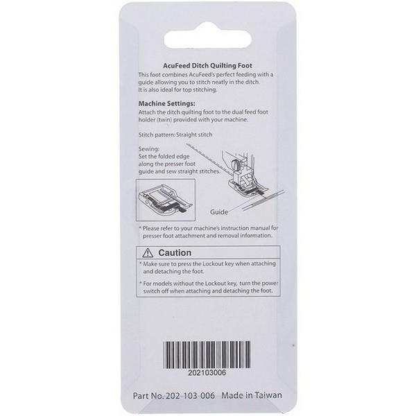 Janome AcuFeed Ditch Quilting Foot available in Canada at The Quilt Store