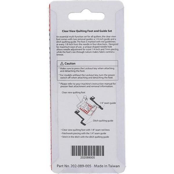 Janome Clear View Quilting Foot & Guide Set 9mm available in Canada at The Quilt Store