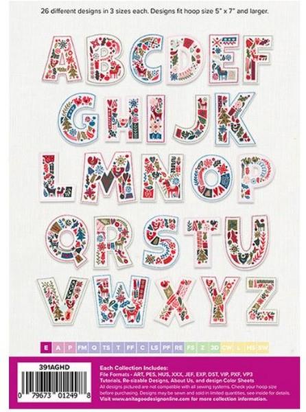 Anita Goodesign Christmas Letters available in Canada at The Quilt Store
