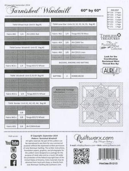 Tarnished Windmill by Judy Niemeyer available in Canada at The Quilt Store