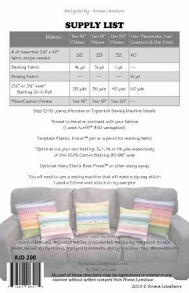 Jelly-Roll Pillows & Placemats Pattern available at The Quilt Store