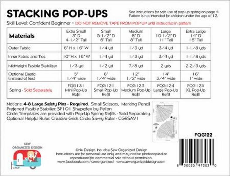 Fat Quarter Pop-Up Pattern available in Canada at The Quilt Store