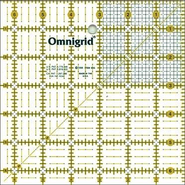 Omnigrid Ruler 6 1/2in x 6 1/2in With Grid