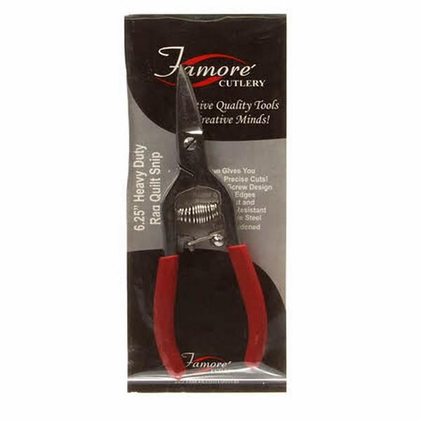 Famore Rag Quilt Spring-Action Locking Scissor Snips - 6-1/2in