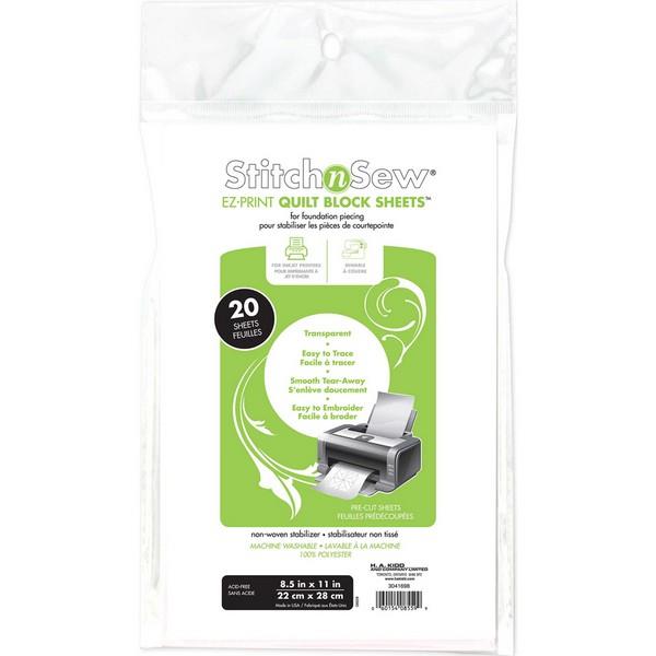 HEATNBOND Stitch n Sew EZ Print Quilt Block Sheets