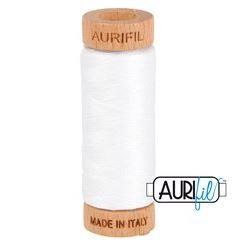 Aurifil 2024 White 80 wt available in Canada at The Quilt Store