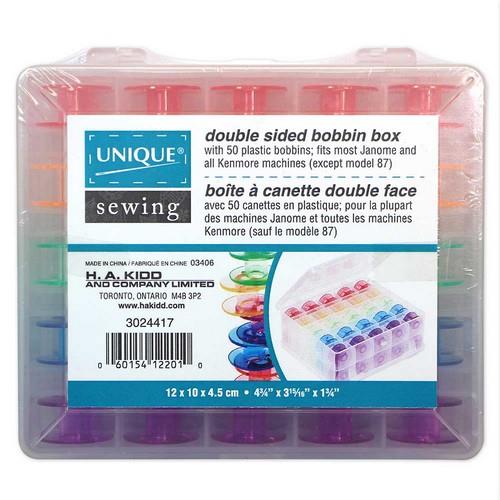 Double Sided Bobbin Storage Box with 50 Bobbins