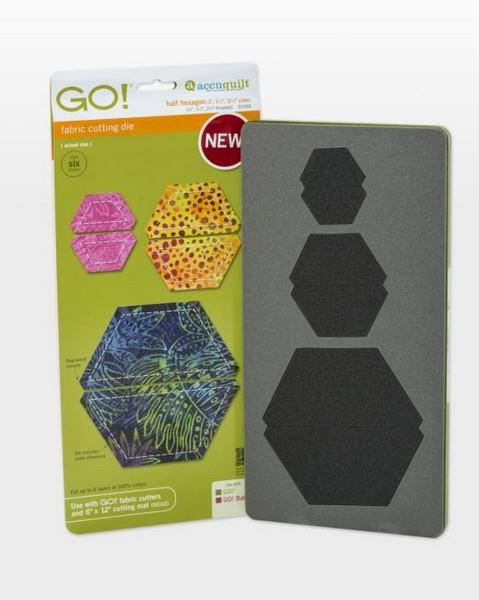 Accuquilt Half Hexagon - 1", 1 1/2", 2 1/2" Sides