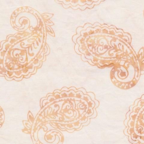 Anthology Batik Fabric Cream with Tan Paisley