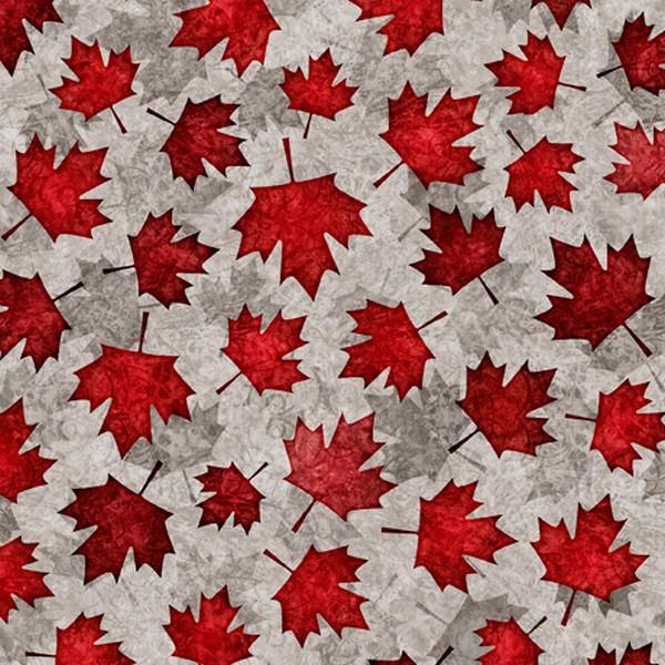 The Great White North Maple Leaves Grey by Dan Morris for QT Fabrics available in Canada at The Quilt Store