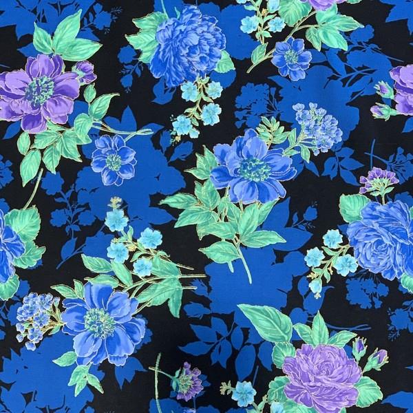 Opulent Blooms Blue by Michael Miller available in Canada at The Quilt Store