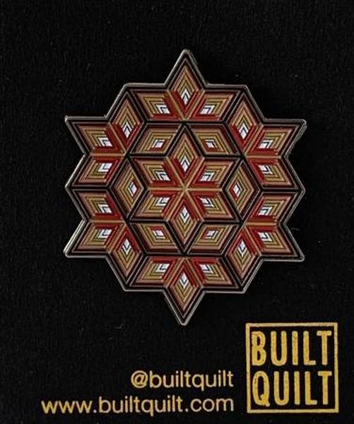 Diamond Log Cabin Star Enamel Pin available in Canada at The Quilt Store