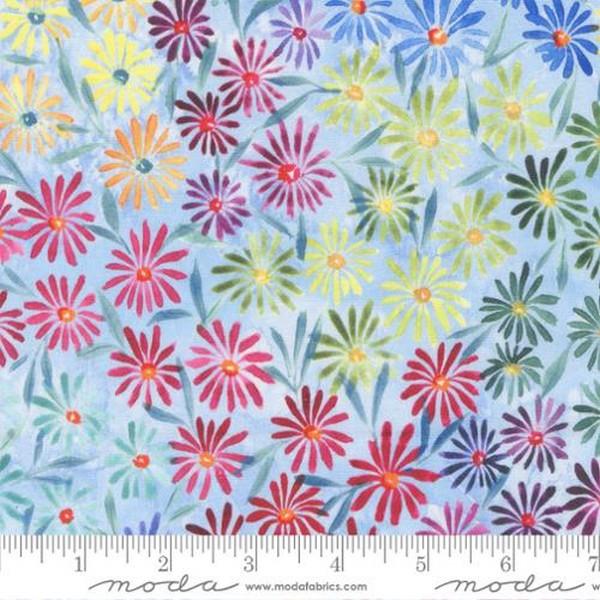Eufloria Kaleidobloom Florals Aqua by Create Joy for Moda available in Canada at The Quilt Store