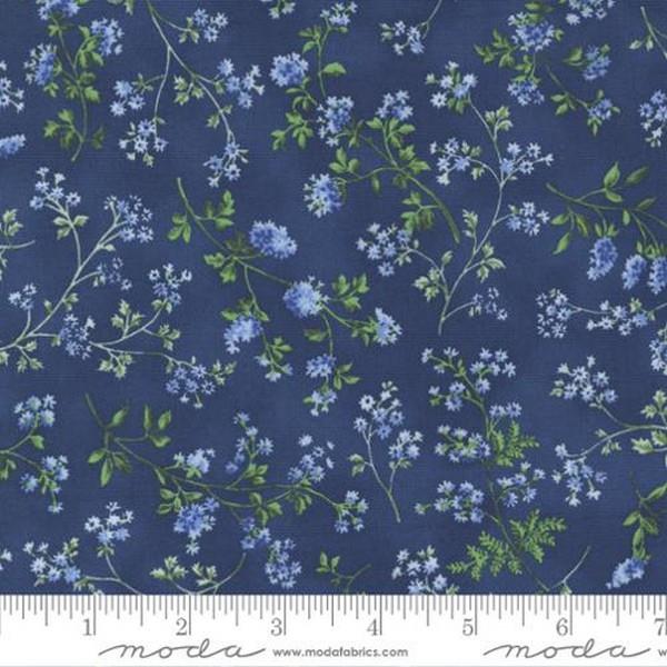 Summer Breeze Navy Sprigs for Moda available in Canada at The Quilt Store