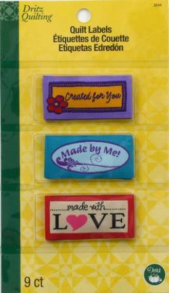 Dritz Sew In Embroidered Labels Made with Love available in Canada at The Quilt Store
