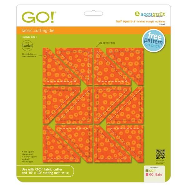 AccuQuilt Go! Fabric Cutting Die Half Square Triangle 2" Finished available in Canada at The Quilt Store