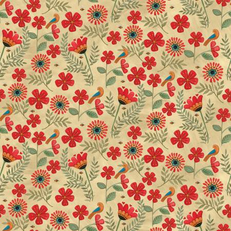 STITCHY BIRDS FLOWERS PARCHMEN