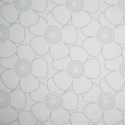 Muslin White with Grey Flowers