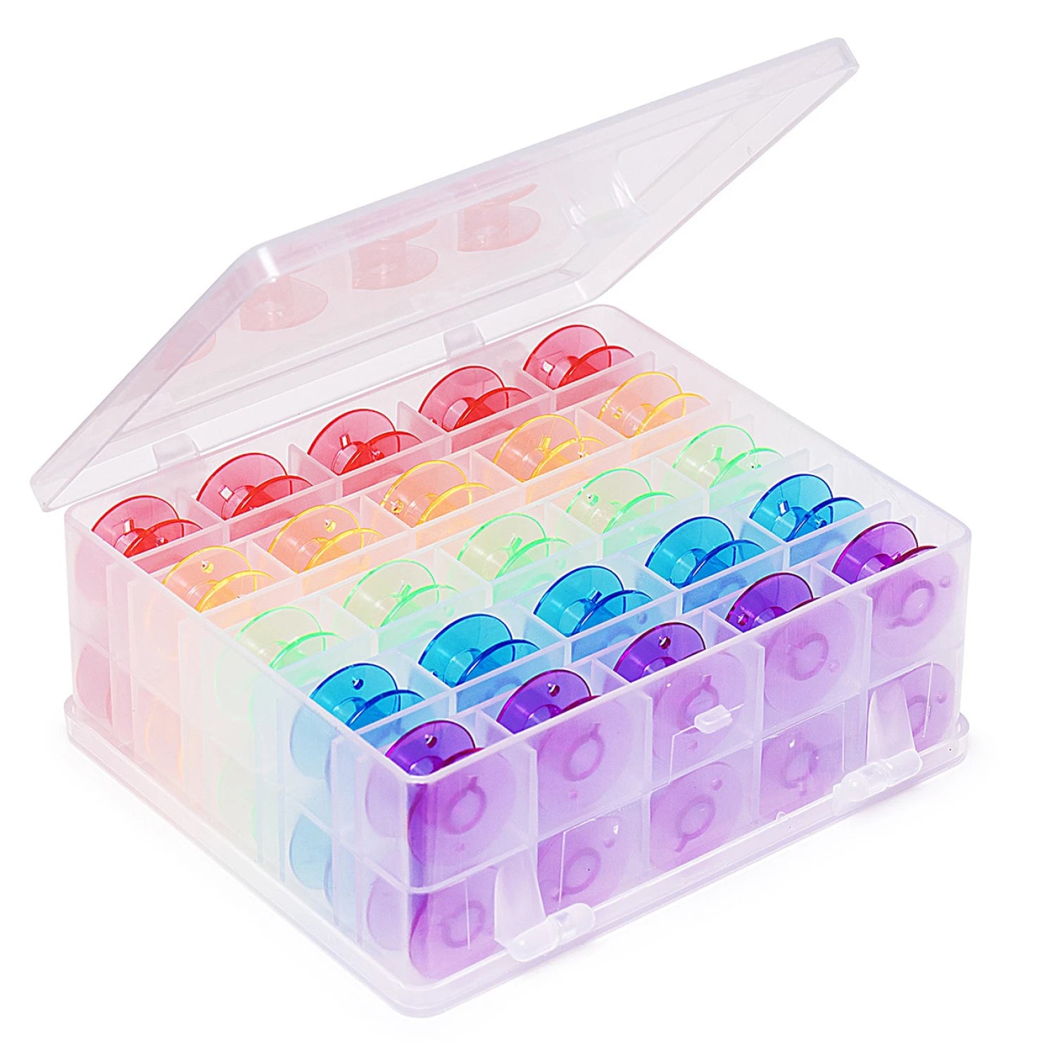 Double Sided Bobbin Box (50 Multi Coloured Bobbins)