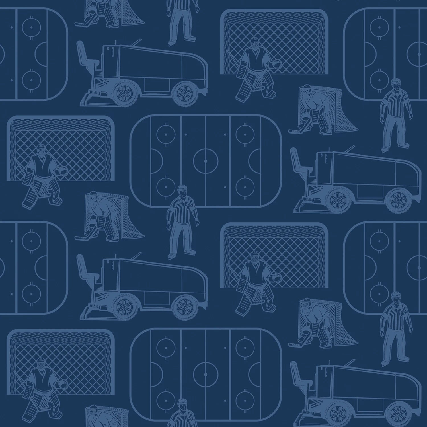 Ice Hockey Dark Blue Tonal