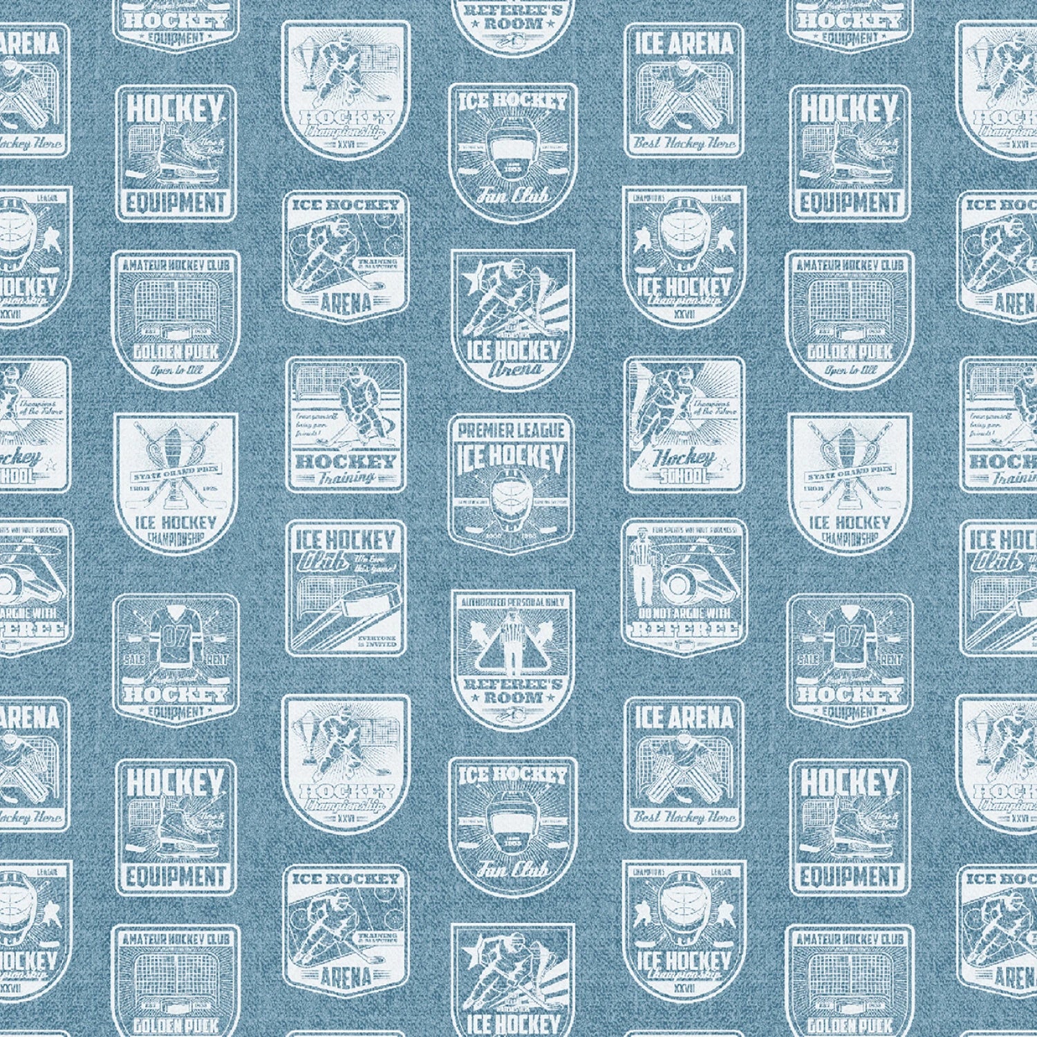 Ice Hockey Medium Blue Tonal Patches