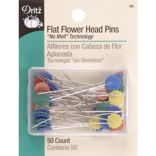 Dritz Flat Flower Head Pins - 50ct Multi Color