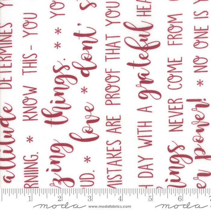 Flourish Words Red on Cream