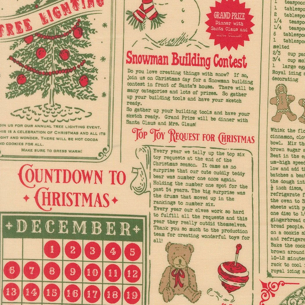 Holiday Cheer North Pole News Text and Words Vintage Newsprint