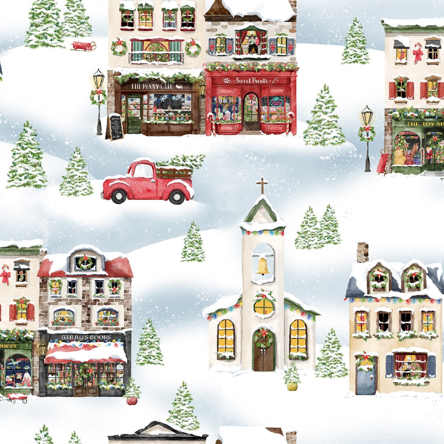 Winter Village Blue