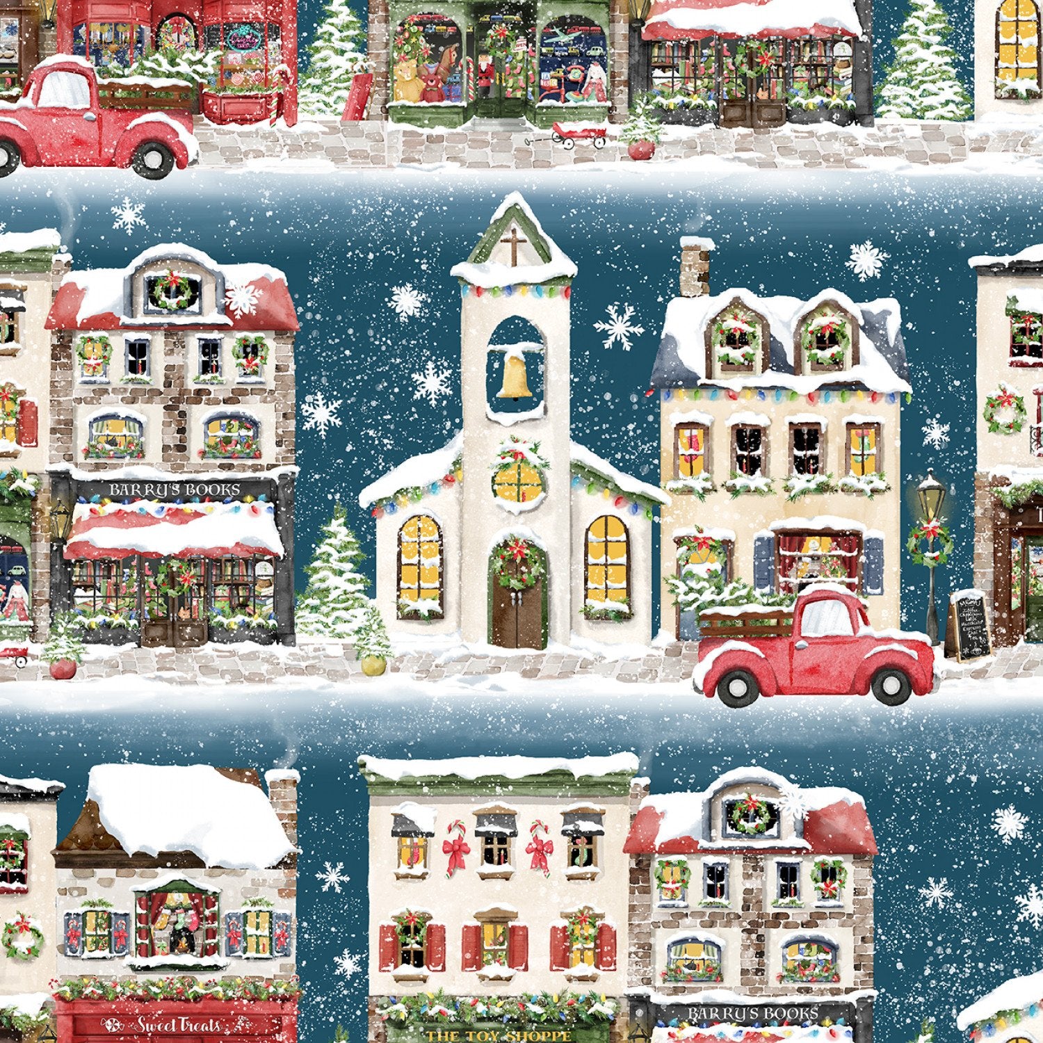 Winter Village Blue Main Street